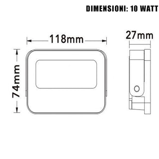 Faro led slim bianco 10 20 30 50 100 200W tecnologia CCT esterno IP66