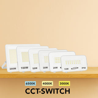 Faro led slim bianco 10 20 30 50 100 200W tecnologia CCT esterno IP66