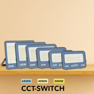 Faro led slim grigio 10 20 30 50 100 200W tecnologia CCT esterno IP66