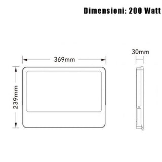 Faro led slim bianco 10 20 30 50 100 200W tecnologia CCT esterno IP66