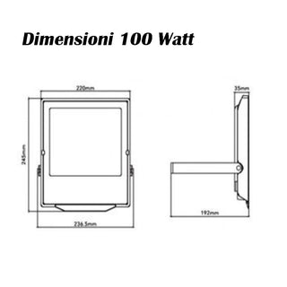 Faro led per esterno nero 30 50 100 200 watt tecnologia CCT  IP66