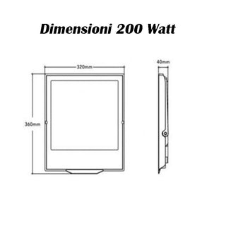 Faro led per esterno nero 30 50 100 200 watt tecnologia CCT  IP66