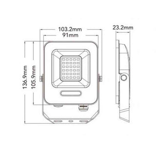 Faro LED da esterno 20W nero IP65 luce fredda calda naturale