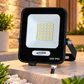 Faro LED da esterno 20W nero IP65 luce fredda calda naturale