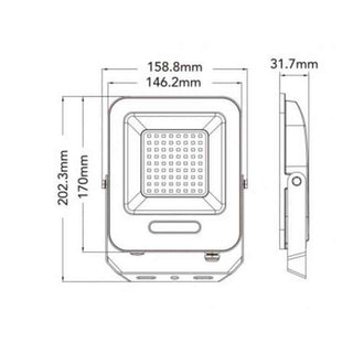 Faro LED da esterno 50W nero IP65 luce fredda calda naturale