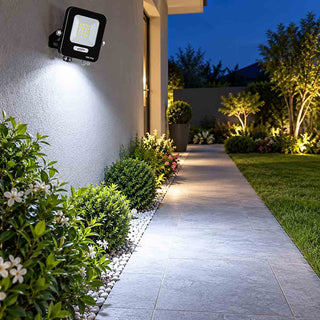 Faro LED da esterno 10W nero IP65 luce fredda calda naturale