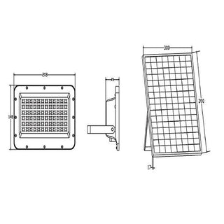 Faro led 180W pannello solare sensore crepuscolare tecnologia CCT IP66