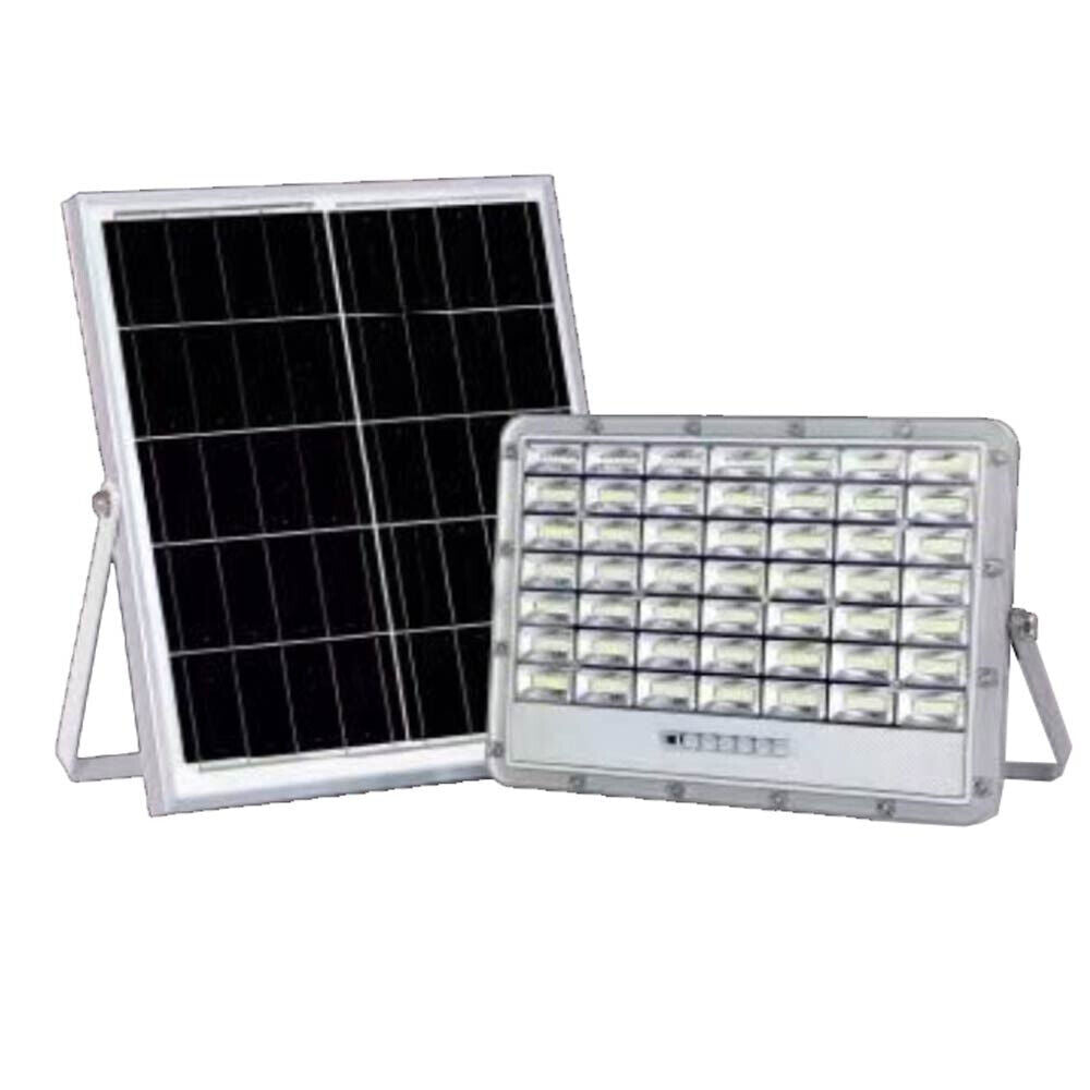 Faro led proiettore con pannello solare 50 100 200 300 500 watt per esterno luce bianca fredda 6500k con telecomando indicatore di carica