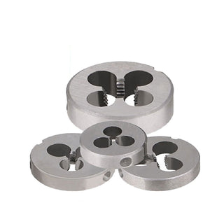 Set 4 filiere tonde per filettature metriche m4-m8 in acciaio