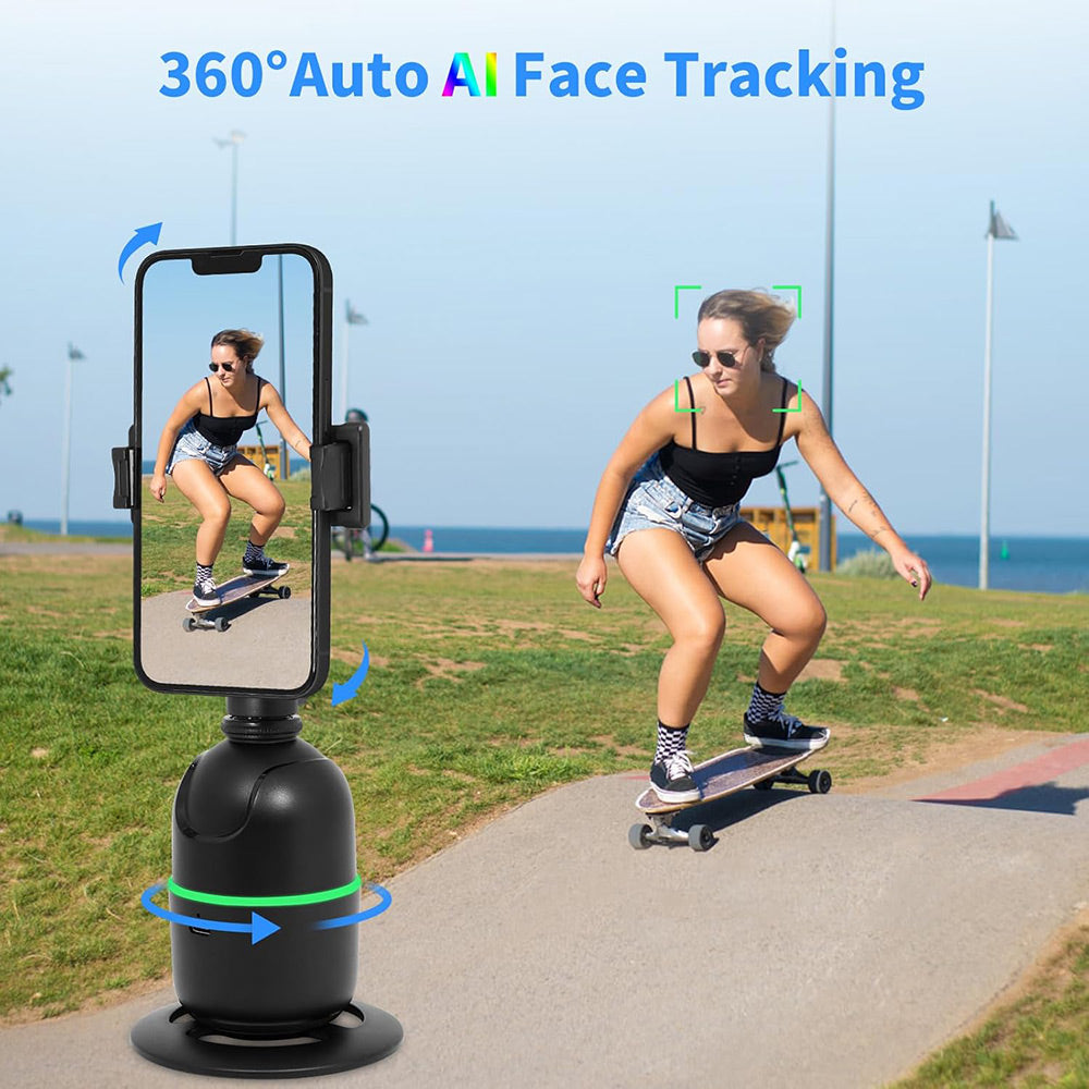 Stabilizzatore cardanico per smarphone gimbal con sensore di movimento bastone per selfie con telecomando anti vibrazioni rotazione 360°