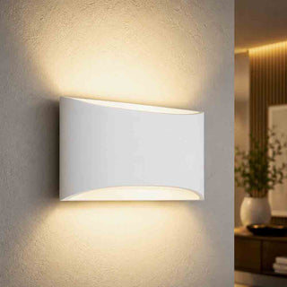 Applique da parete in gesso a doppia emissione di luce attacco G9