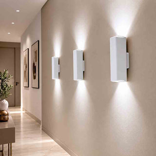 Applique parete doppia emissione di luce in gesso cubo GU10