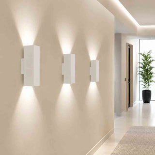 Applique parete doppia emissione di luce in gesso cubo GU10