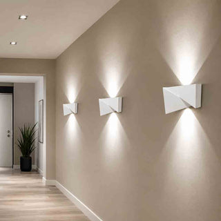 Applique A parete in gesso rettangolare incrociato doppia emissione G9