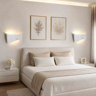 Applique A parete in gesso rettangolare incrociato doppia emissione G9