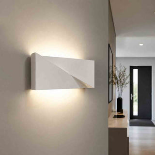 Applique A parete in gesso rettangolare incrociato doppia emissione G9