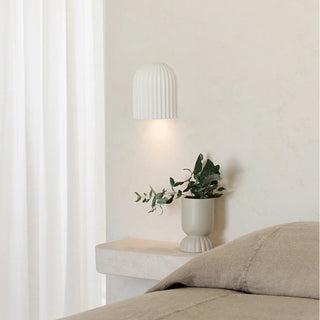 Applique in gesso rigato da parete lampada da muro verniciabile attacco GU10