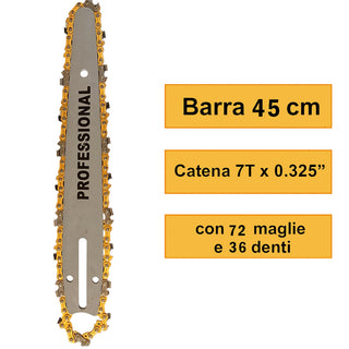Barra lama per moto sega da 25 e 42 cm 2 catene di ricambio 250-450 mm