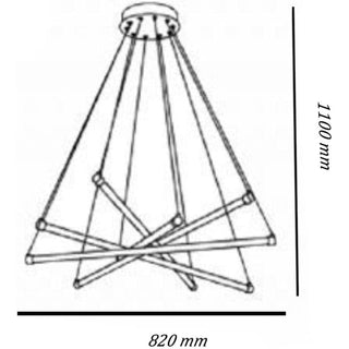 Lampadario a led ultra moderno 55 watt lampada a sospensione a raggi