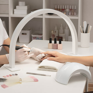 Lampada arco da tavolo mezza luna dimmerabile tecnologia CCT estetista
