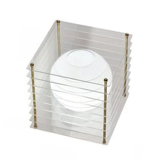 Lampada lume con sfera opalina e struttura trasparente finitura oro G9