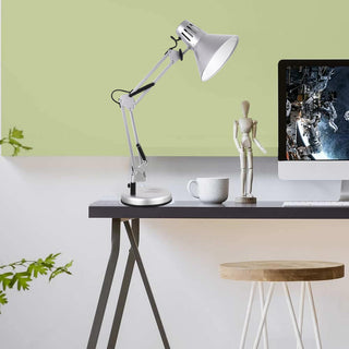 Lampada da scrivania snodabile in metallo con morsetto E27 vari colori