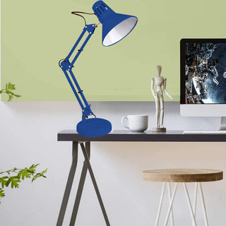 Lampada da scrivania snodabile in metallo con morsetto E27 vari colori