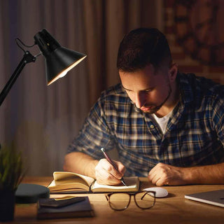 Lampada da scrivania snodabile in metallo con morsetto E27 vari colori