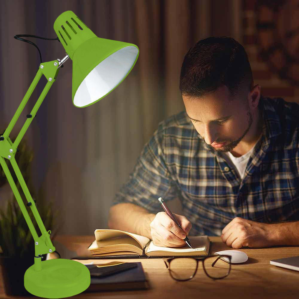 Lampada da scrivania con braccio snodabile luce da tavolo in metallo orientabile con morsetto incluso attacco per lampadine E27