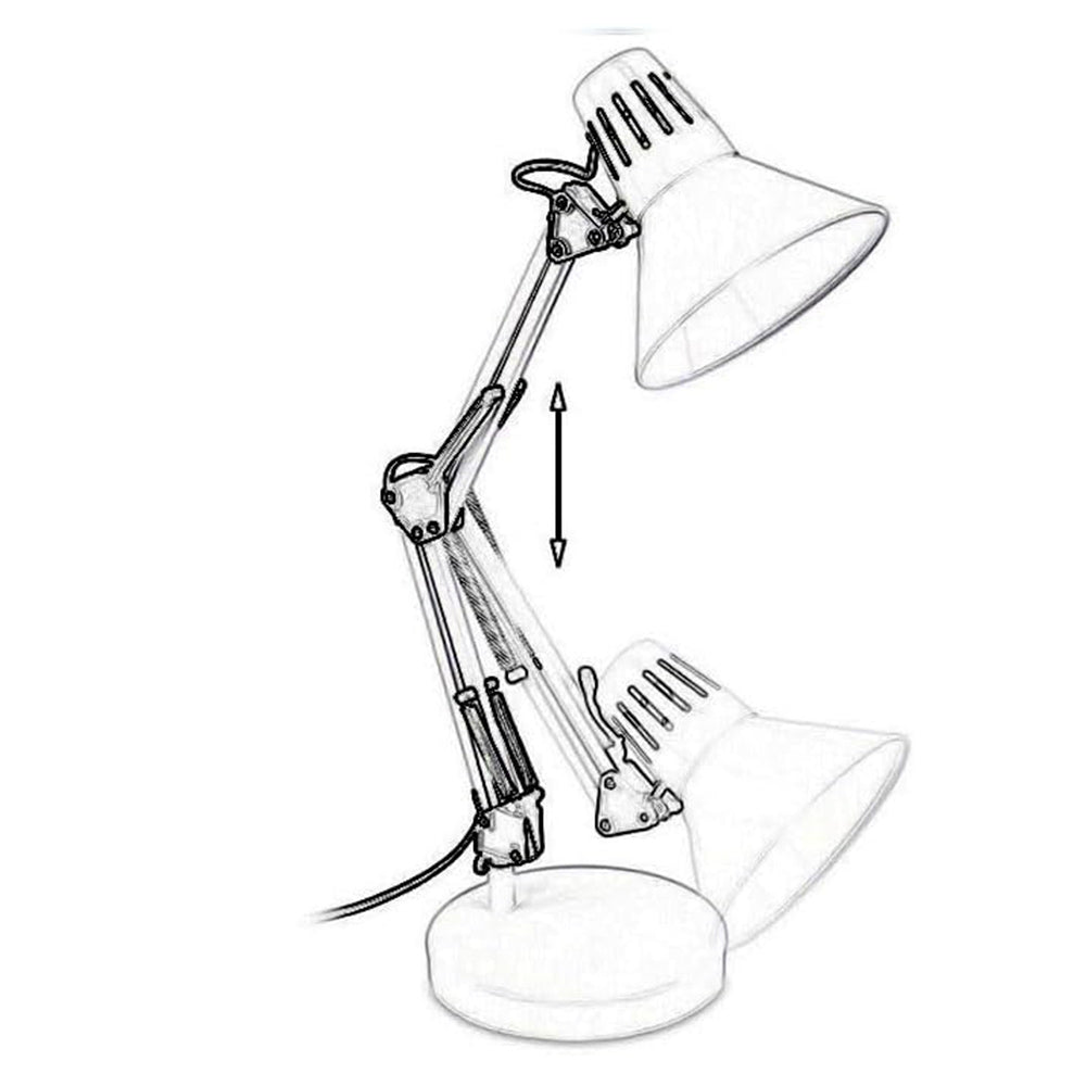 Lampada da scrivania con braccio snodabile luce da tavolo in metallo orientabile con morsetto incluso attacco per lampadine E27