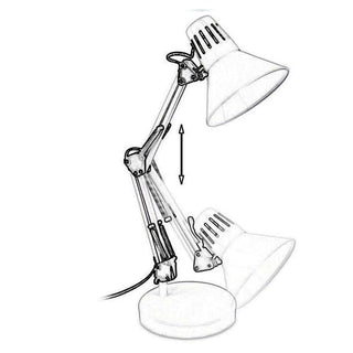 Lampada da scrivania snodabile in metallo con morsetto E27 vari colori