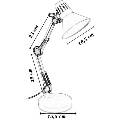 Lampada da scrivania con braccio snodabile luce da tavolo in metallo orientabile con morsetto incluso attacco per lampadine E27