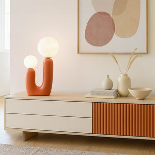 Lampada da tavolo comodino di design decorativa due sfera attacco G9