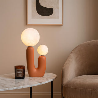 Lampada da tavolo comodino di design decorativa due sfera attacco G9