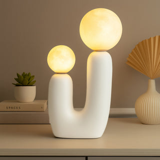 Lampada da tavolo comodino di design decorativa due sfera attacco G9