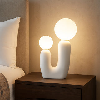 Lampada da tavolo comodino di design decorativa due sfera attacco G9