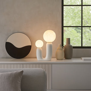 Lampada da tavolo comodino di design decorativa due sfera attacco G9