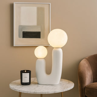 Lampada da tavolo comodino di design decorativa due sfera attacco G9