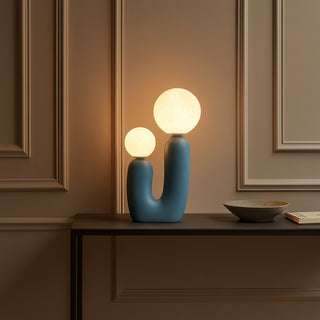 Lampada da tavolo comodino di design decorativa due sfera attacco G9