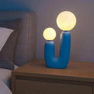 Lampada da tavolo comodino di design decorativa due sfera attacco G9