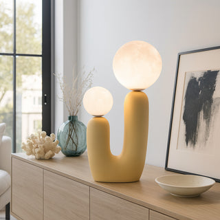 Lampada da tavolo comodino di design decorativa due sfera attacco G9