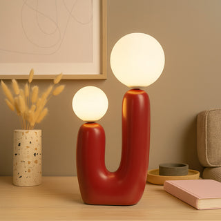 Lampada da tavolo comodino di design decorativa due sfera attacco G9