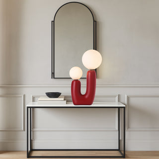 Lampada da tavolo comodino di design decorativa due sfera attacco G9