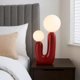 Lampada da tavolo comodino di design decorativa due sfera attacco G9