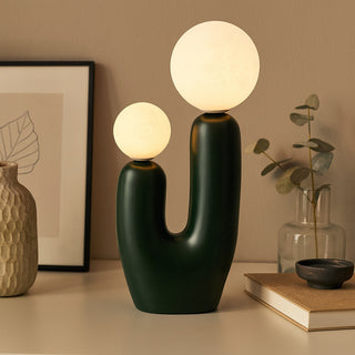 Lampada da tavolo comodino di design decorativa due sfera attacco G9