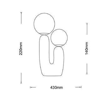 Lampada da tavolo comodino di design decorativa due sfera attacco G9