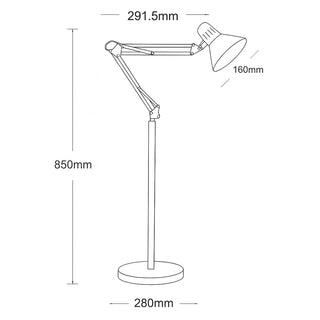 Lampada piantana con braccio orientabile luce da lettura attacco E27