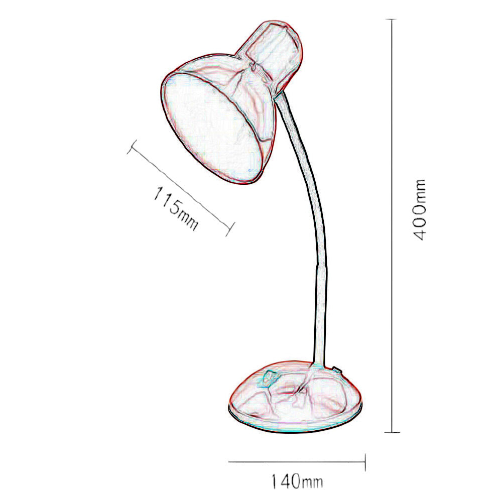 Lampada da scrivania con braccio flessibile snodabile luce lume da tavolo orientabile da cameretta