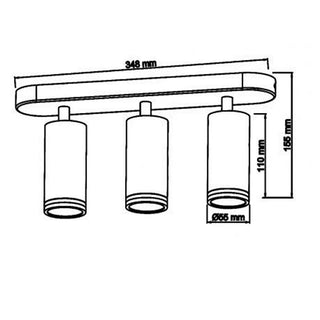 Plafoniera orientabile da soffitto o parete 3 diffusore attacco GU10