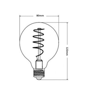 Lampadina led E27 globo 4 watt filamento torciglione luce calda 2500k